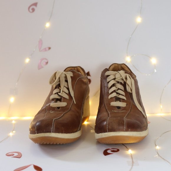 Vintage wedge heel Italian leather sneakers - Picture 4 of 5